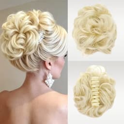 Synthetic Short Curly Messy Hair Bun Short Curly Extension Claw Clip Hair Scrunchies Hairpiece for Women Daily Use