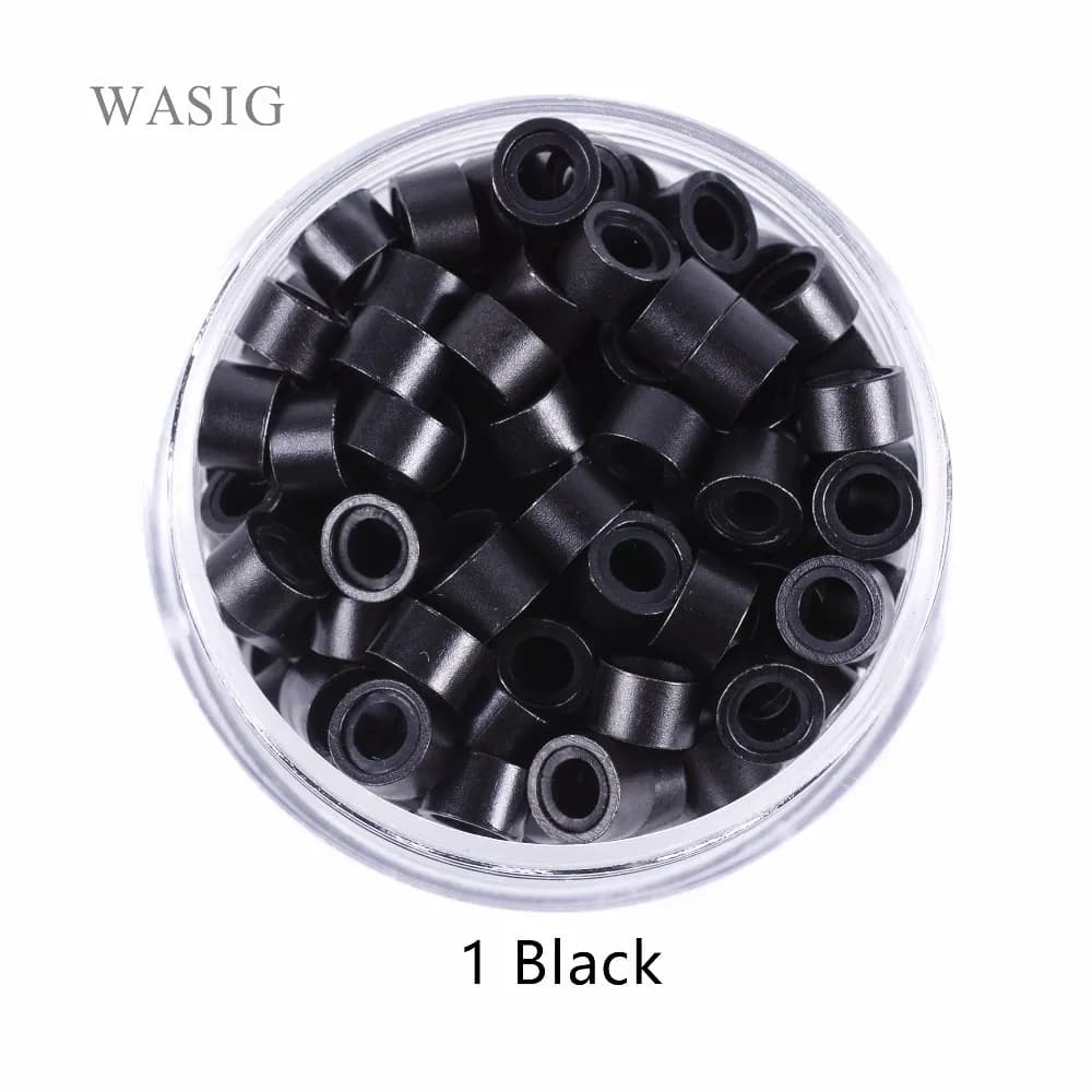 1000Pcs 5mm Silicone Lined Micro Rings Links Beads for I Tip Hair Extension Tools 9 Colors Optional