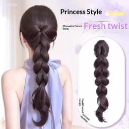 16 Inch Claw Clip Bubble Twist Braid Ponytail Synthetic Hair Heat Resistant Hair Accessories for Women Daily Party
