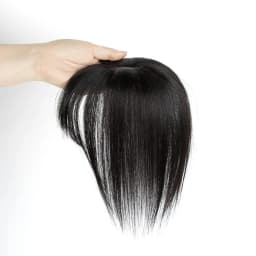 Real Human Hair Toppers for Women with Bangs 5x9cm Lace Base Top Hair Extensions 8-12 Inch for Thinning Hair Cover