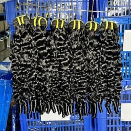 Burmese Curly Human Hair Bundles Unprocessed 12A Brazilian Virgin Hair Bundles 30 40 Inch 1/3/4 Bundles Water Wave Weave Human Hair Extensions With Spiral Curly Ends Black