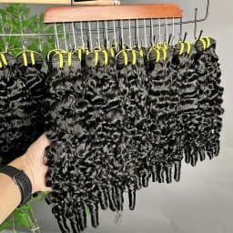 Burmese Curly Human Hair Bundles Unprocessed 12A Brazilian Virgin Hair Bundles 30 40 Inch 1/3/4 Bundles Water Wave Weave Human Hair Extensions With Spiral Curly Ends Black