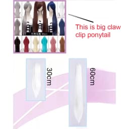 Snoya 60cm/30cm Synthetic Versatile Long Straight Claw Clip Ponytail Extensions for Ancient Costume Design Red Purple Pink Blue