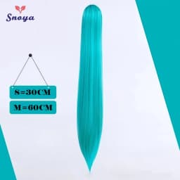 Snoya 60cm/30cm Synthetic Versatile Long Straight Claw Clip Ponytail Extensions for Ancient Costume Design Red Purple Pink Blue