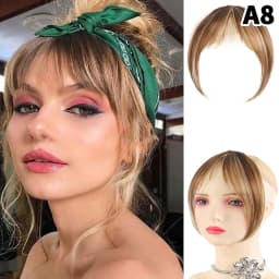 Natural Hair Piece Wig Bangs Synthetic Fluffy Hair Extensions Clip-On Hairpieces for Women Styling Accessories