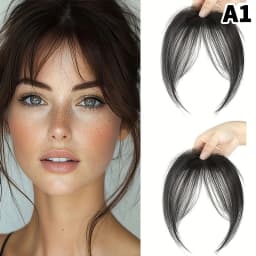 Natural Hair Piece Wig Bangs Synthetic Fluffy Hair Extensions Clip-On Hairpieces for Women Styling Accessories