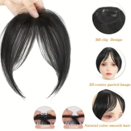 Natural Hair Piece Wig Bangs Synthetic Fluffy Hair Extensions Clip-On Hairpieces for Women Styling Accessories