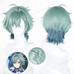 Lohen Cosplay Wig 35cm Short Green Man Wigs Anime Cosplay Wig Halloween Heat Resistant Synthetic Hair