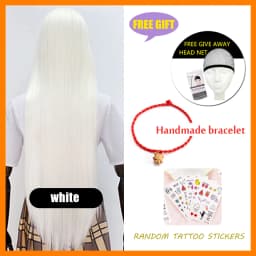 HUAYA 100cm Long Straight Wig Synthetic Cosplay Wig for Women Blonde Red Pink Grey Purple 23 Colors False Hair Christmas Wigs