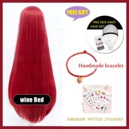 HUAYA 100cm Long Straight Wig Synthetic Cosplay Wig for Women Blonde Red Pink Grey Purple 23 Colors False Hair Christmas Wigs