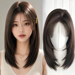 Shoulder Layered Synthetic BOB Wig With Transparent Lace Front Straight Heat Resistant Wig Hair For Women Daily Cosplay Party