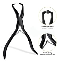 1 PC 5.5 inch Silver Stainless Steel Clamp Hair Extension Plier with Two Hook Keratin Hair Extensions Removal Tools
