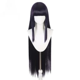 Cosplay Hinata Hyuuga Dark Blue Long Straight Wig 40 Inch Blunt Bangs Cute Girl Heat Resistant Fiber Daily Party Wig