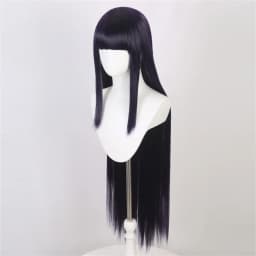Cosplay Hinata Hyuuga Dark Blue Long Straight Wig 40 Inch Blunt Bangs Cute Girl Heat Resistant Fiber Daily Party Wig