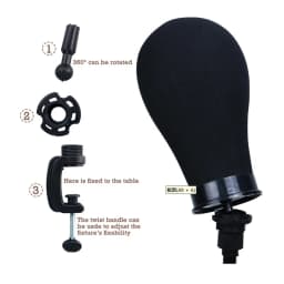 21-23inch Canvas Block Wig Black Head For Wigs Making Display Styling Mannequin Manikin Head