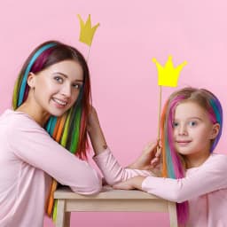 VEYDA Colored Party Highlights Clip in Hair Extensions for Girls 22 Inches Omber Colors Straight Hair Synthetic Hairpieces
