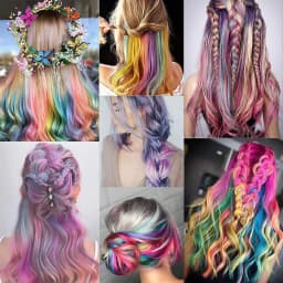 VEYDA Colored Party Highlights Clip in Hair Extensions for Girls 22 Inches Omber Colors Straight Hair Synthetic Hairpieces