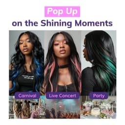 VEYDA Colored Party Highlights Clip in Hair Extensions for Girls 22 Inches Omber Colors Straight Hair Synthetic Hairpieces