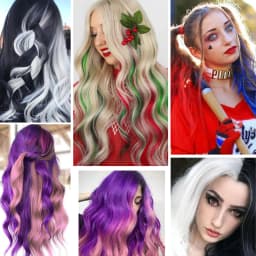 Colored Clip in Hair Extensions for Women & Men - 22" Synthetic Multi-Color Straight Hair Extensions with Vibrant Gradient Color
