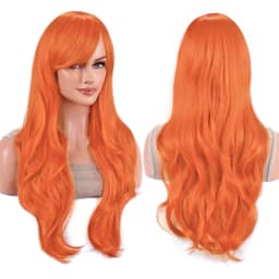 Synthetic Hair Long Wavy Rose Red Starfire Lolita Cosplay Wig Anime Wigs Morgiana Halloween Costume Wig for Girl