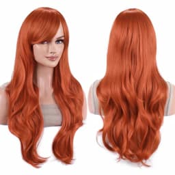 Synthetic Hair Long Wavy Rose Red Starfire Lolita Cosplay Wig Anime Wigs Morgiana Halloween Costume Wig for Girl