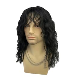 1 Piece of Men's Rock and Punk Synthetic Wig from the 70s and 80s,Featuring Heat-Resistant Long Curls Carnival,St. Patrick's Day