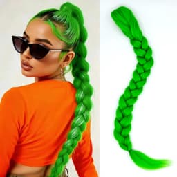 Rumi Purple Braids Cosplay Hair Extensions 26Inch Synthetic Braiding Hair Easy Clip in Ponytail for Cosplay Halloween Costume