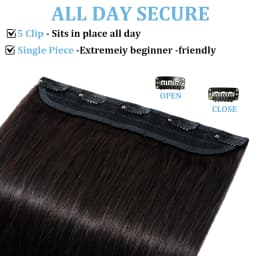 Clip in One Piece Straight 10inches with 5clips Human Hair Extension Brazilian Remy Hairpiece Clip in Hair Extensions Natural