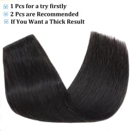 Clip in One Piece Straight 10inches with 5clips Human Hair Extension Brazilian Remy Hairpiece Clip in Hair Extensions Natural