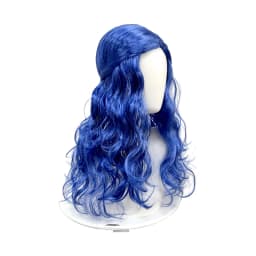 Bright Blue Half Up Long Wavy Wig Synthetic Hair Middle Part Anime Cosplay Halloween Costume Party Full Wigs for Women Girls