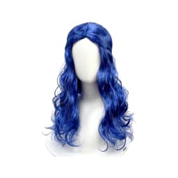 Bright Blue Half Up Long Wavy Wig Synthetic Hair Middle Part Anime Cosplay Halloween Costume Party Full Wigs for Women Girls