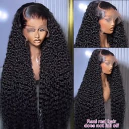 38 40 Inch 250% Density Kinky Curly 13X4 HD Lace Front Ideal Jerry Curly Wave HD Transparent 13x6 Lace Front Wig Brazilian Human Hair Natural Black Curly Wave Wig Pre Plucked With Baby Hair For Women