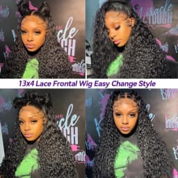 38 40 Inch 250% Density Kinky Curly 13X4 HD Lace Front Ideal Jerry Curly Wave HD Transparent 13x6 Lace Front Wig Brazilian Human Hair Natural Black Curly Wave Wig Pre Plucked With Baby Hair For Women