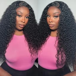 38 40 Inch 250% Density Kinky Curly 13X4 HD Lace Front Ideal Jerry Curly Wave HD Transparent 13x6 Lace Front Wig Brazilian Human Hair Natural Black Curly Wave Wig Pre Plucked With Baby Hair For Women