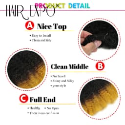 6PCS Afro Kinky Curly Hair Bundles 8' Synthetic Hair Weft Curly Weave Ombre Protein Fiber Marley Twist Braiding Hair Extensions