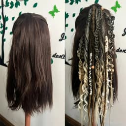 24 Inch Synthetic Boho Dread Ponytail Clip In Viking Braid With Shell Charm Beads Hair Extensions For Women