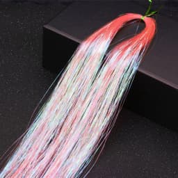 48inch Shiny Sparkle Hair Tinsel Kit Rainbow Women Colorful Glitter Bling Hair Extension Twinkle Hair Dazzles Accessories for