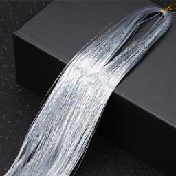 48inch Shiny Sparkle Hair Tinsel Kit Rainbow Women Colorful Glitter Bling Hair Extension Twinkle Hair Dazzles Accessories for