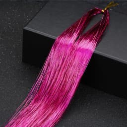 48inch Shiny Sparkle Hair Tinsel Kit Rainbow Women Colorful Glitter Bling Hair Extension Twinkle Hair Dazzles Accessories for