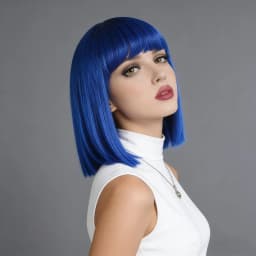 Straight Synthetic Hair Bob Wigs For Women Cosplay White Wig Purple Short Black Wig With Bangs Party Female Layered Wigs