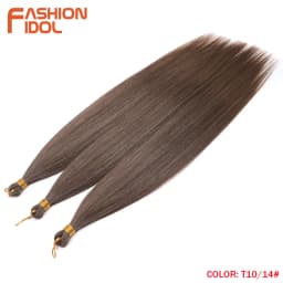 28" 3PCS Ariel Straight Pony Hair Bundles Crochet Braids Hair Synthetic Braiding Hair Ombre Silver Grey Crochet Hair Extensions