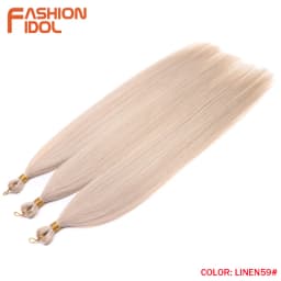 28" 3PCS Ariel Straight Pony Hair Bundles Crochet Braids Hair Synthetic Braiding Hair Ombre Silver Grey Crochet Hair Extensions