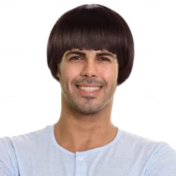 HAIRJOY Synthetic Hair Short Mushroom Wig for Men 60s Bowl Cut Wigs for Anime Movie Music Costume Halloween Cosplay Party