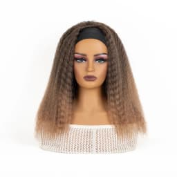 Short Kinky Straight Synthetic Wig High Puff Synthetic Hair Wig Afro Style Wig for Women Short Puffy Yaki Straight Synthetic Wig