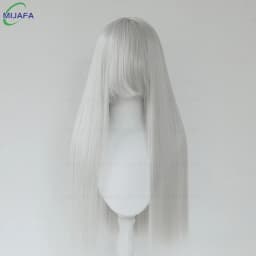 Very High Quality 400g 48 Colors 24Inch 60cm Long Straight Cosplay Wig With Bangs Heat Resistant Hair Anime Wigs + Wig Cap