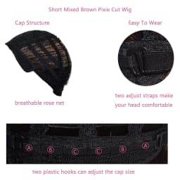 Brown Short for White Women Layered Pixie Cut with Blonde Highlights Natural Looking Synthetic Hair Wit