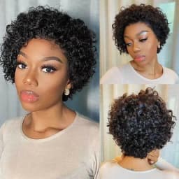 Pixie Cut Wigs Human Hair Short Curly Lace Front Human Hair Wigs Brazilian 13x1 Transparent Lace Wigs Water Wave Bob Wig