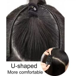 22/24Inch Synthetic V-shaped Layered 4 Clips Long Straight Hair Extension Fashion Invisible Hairpiece Wig for Women