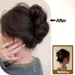 Single Pack Hair Clip for Bun - Synthetic Fiber Wig, Messy Curly Hair Scrunchie, Elegant Floral Bun,Women'S Hair Accessory