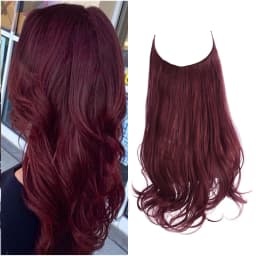 Synthetic No Clip Wave Hair Extensions Ombre Natural Black Blonde Pink One Piece False Hairpiece Fish Line Fake Hair Piece